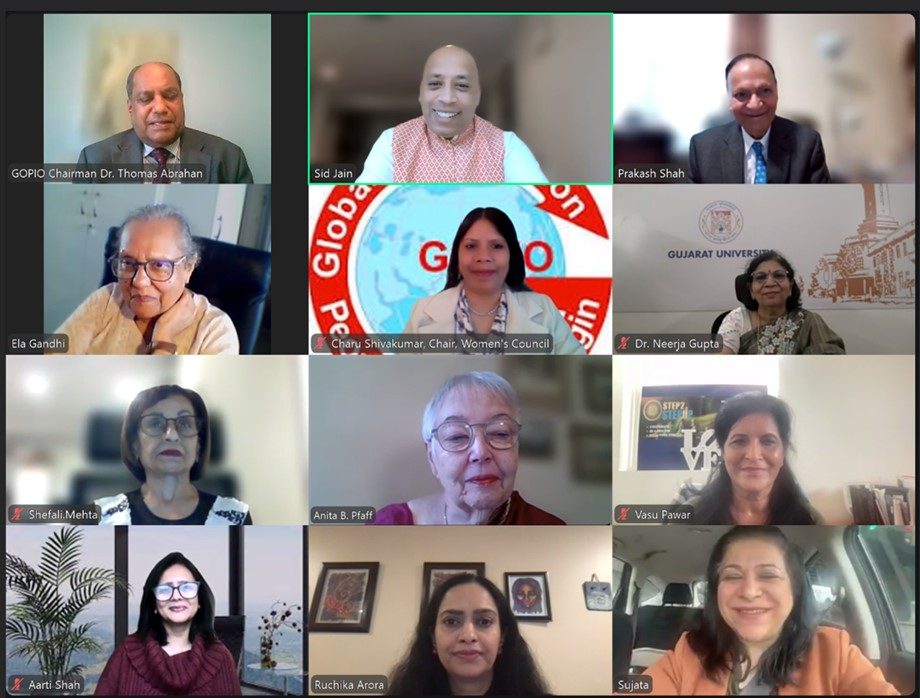 GOPIO Organizers and Speakers at the Webinar Celebrating Intl Women's Day