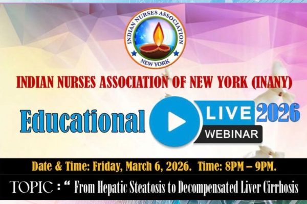 Indian Nurses Association of New York (INANY) Announces Free Continuing Education Webinar for Registered Nurses