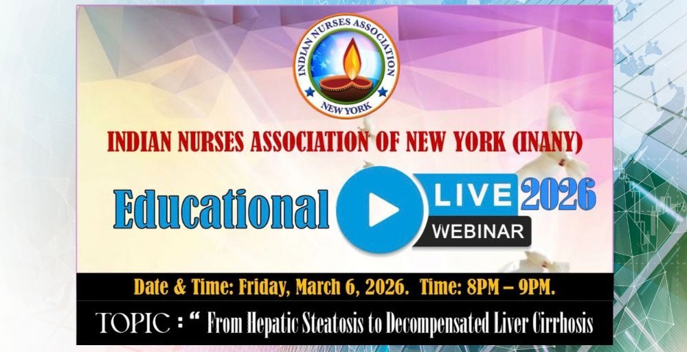 Indian Nurses Association of New York (INANY) Announces Free Continuing Education Webinar for Registered Nurses